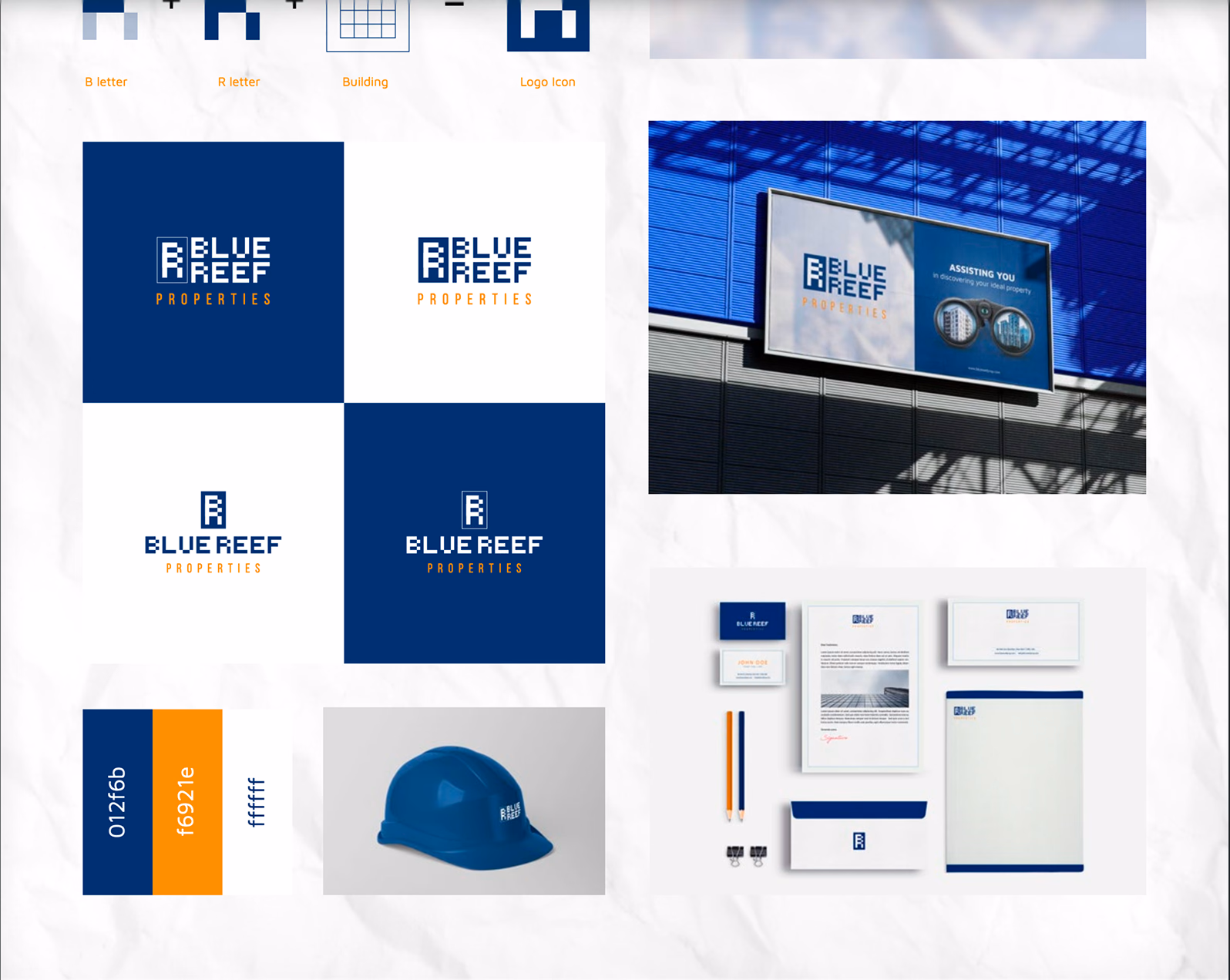 Blue Reef Properties logo, colours and stationery