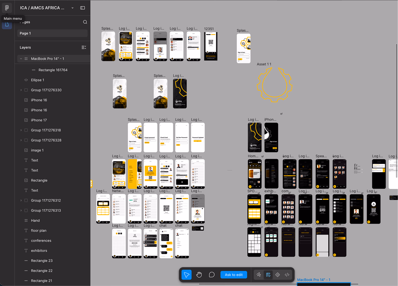 Figma file: AIMCS Africa app screens