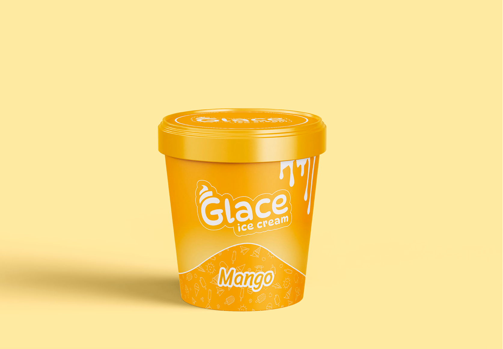 Glace mango ice cream tub